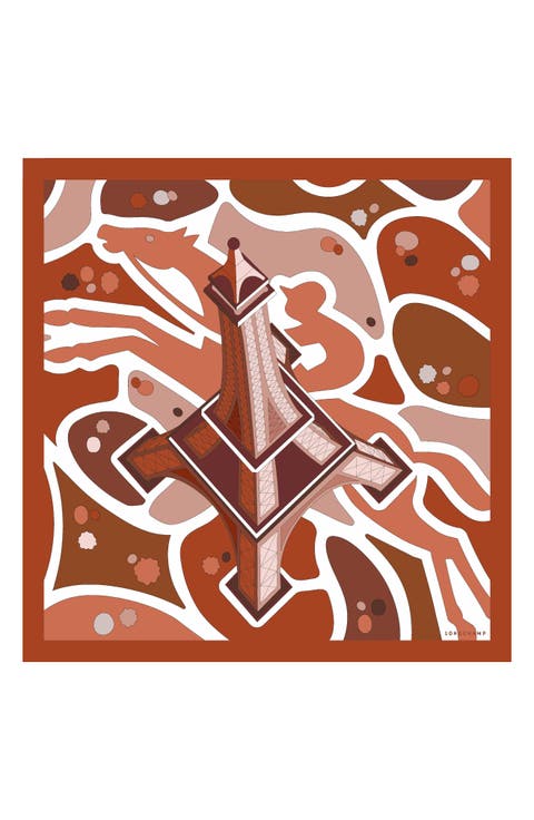 Eiffel Tower Rider Silk Square Scarf