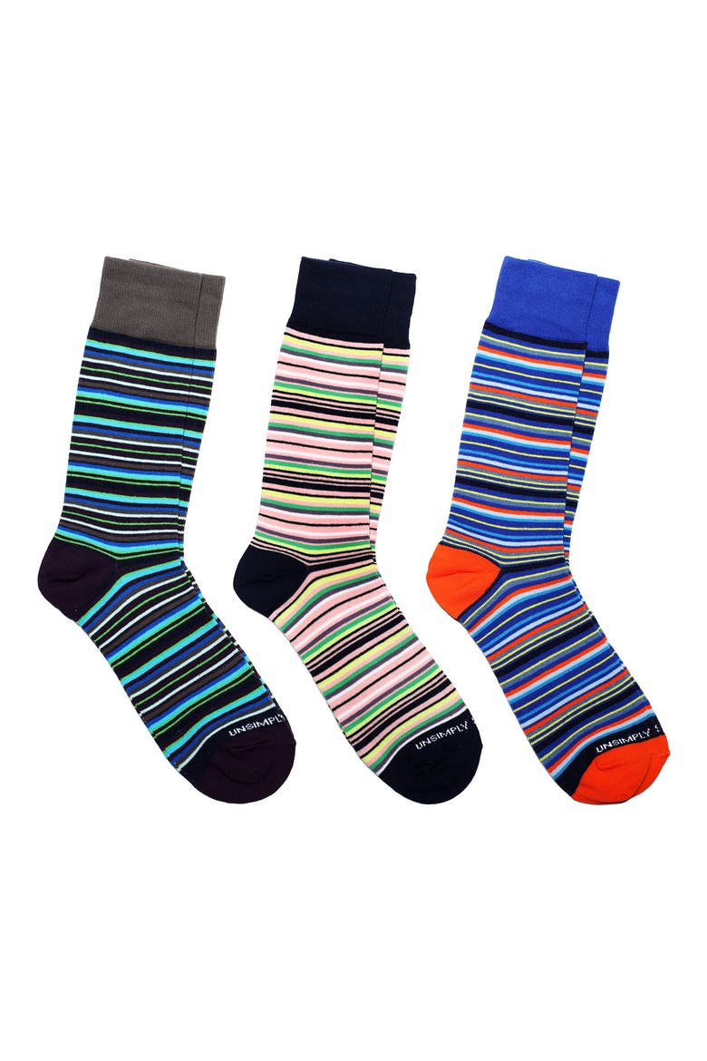 Assorted 3-Pack of Crew Socks, Main, color, GREY MULTI