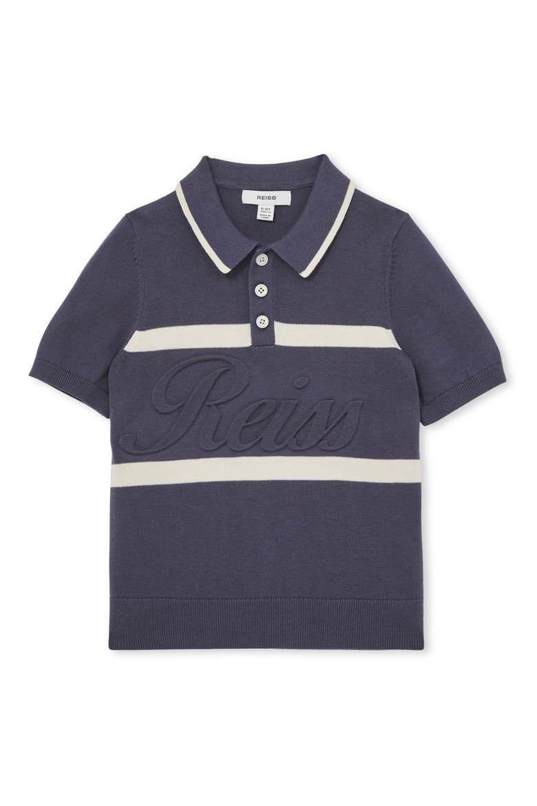 Kids' Ellis Stripe Cotton Polo, Main, color, ELLISSRNAVYBLUE/ WHITE