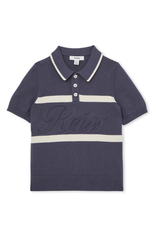 Reiss Kids' Ellis Stripe Cotton Polo In Blue