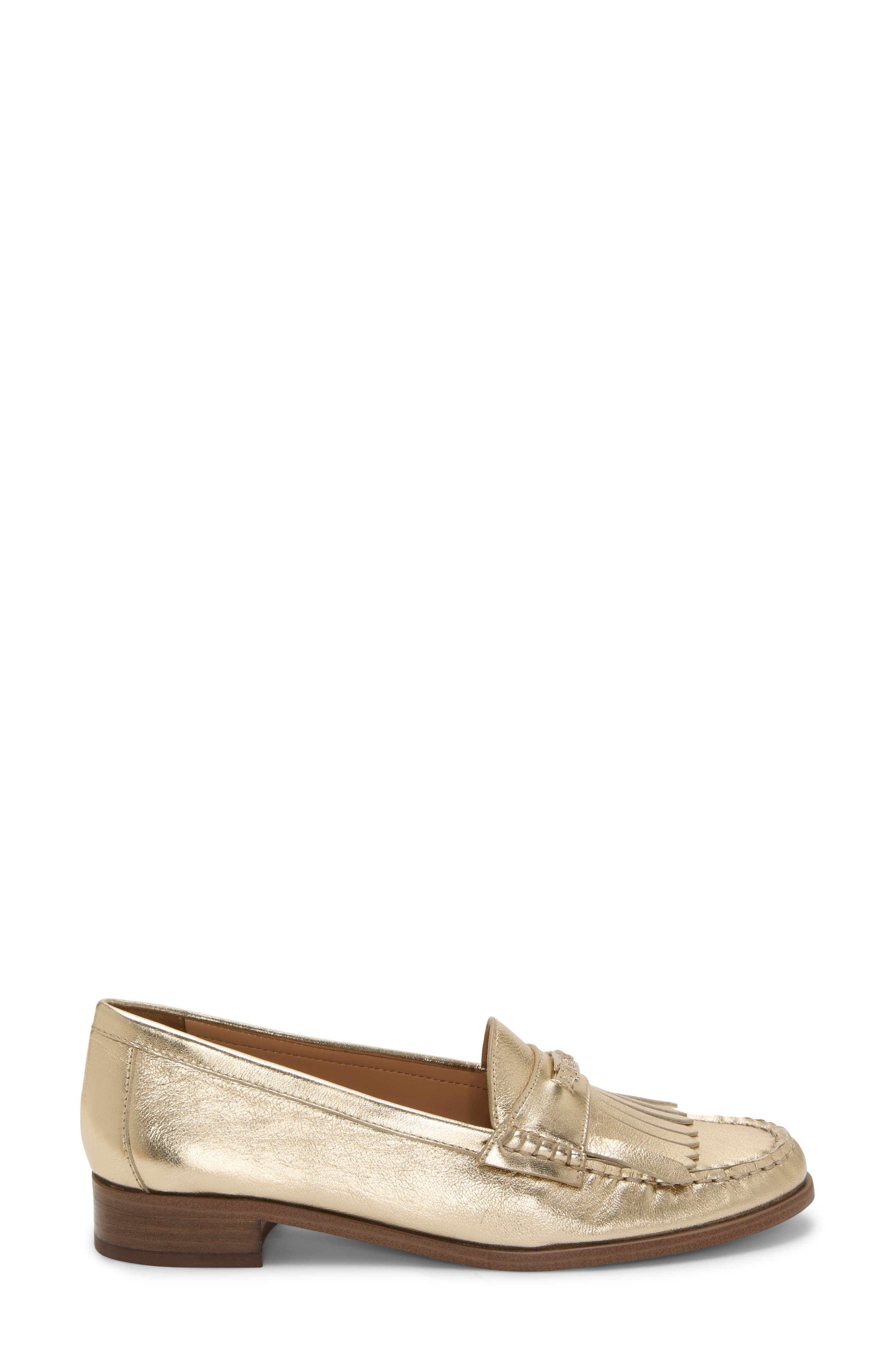 Vince Camuto Cosette Fringe Loafer, Alternate, color, Egyptian Gold