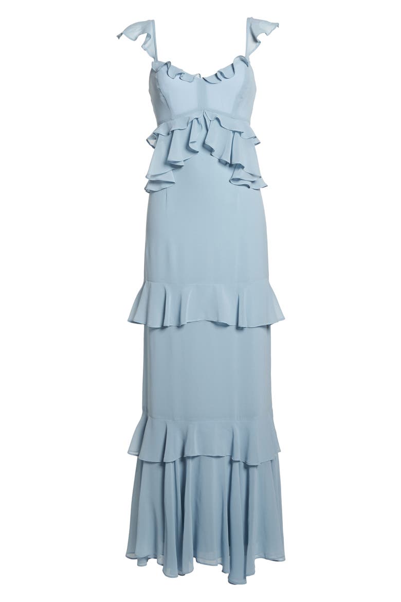 The Gywneth Ruffle Maxi Gown, Alternate, color, BLUE CLOUD