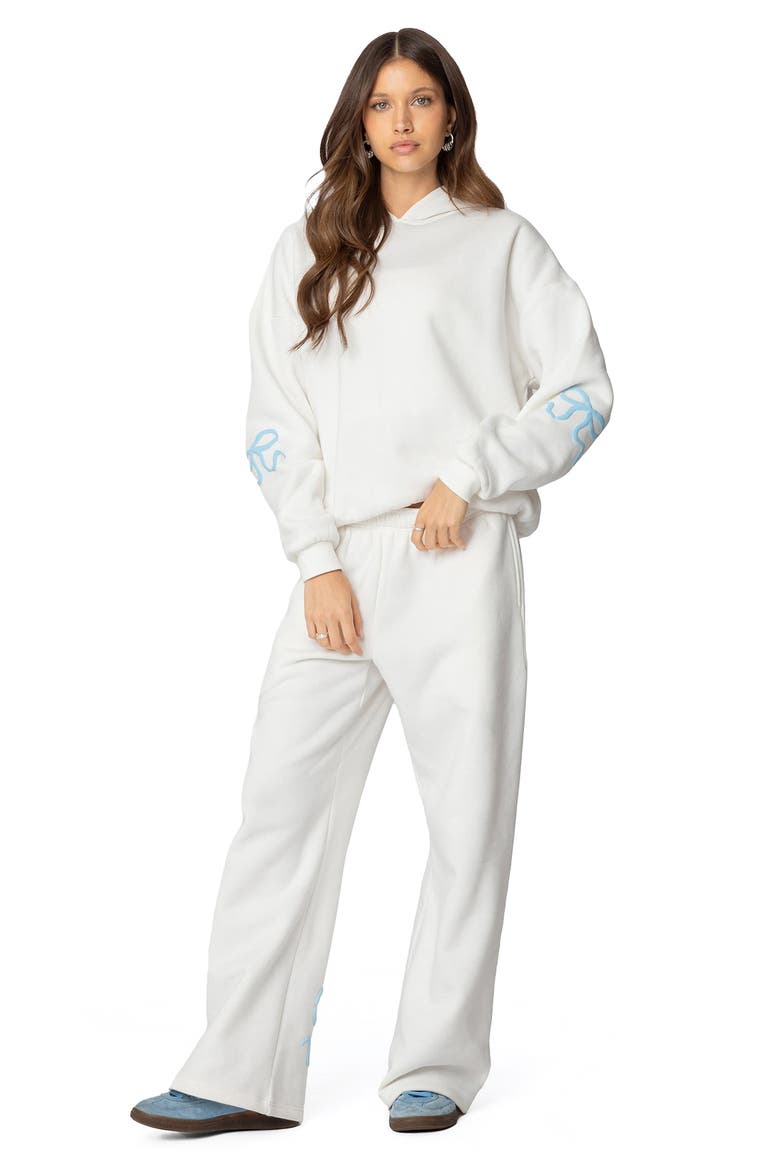 Bonney Bow Oversize Hoodie, Alternate, color, CREAM