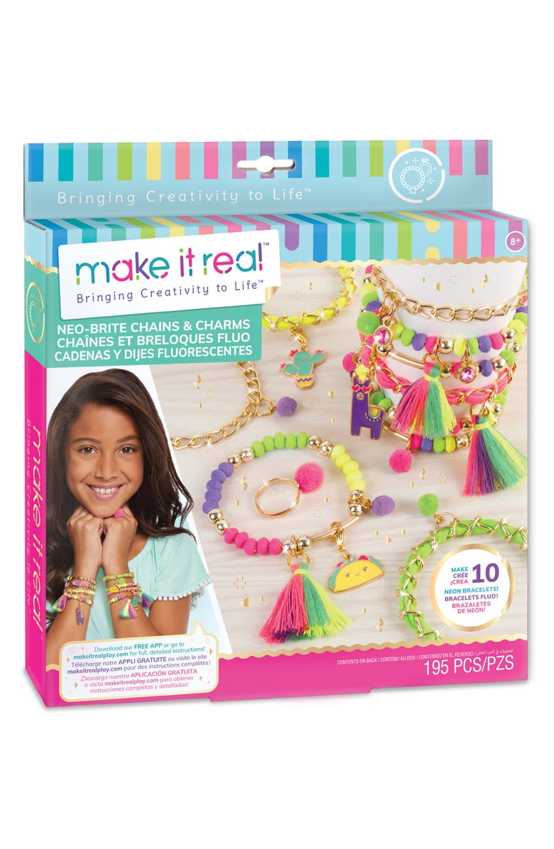 DANAWARES Make It Real Chains & Charms Jewelry Kit, Main, color, Multi