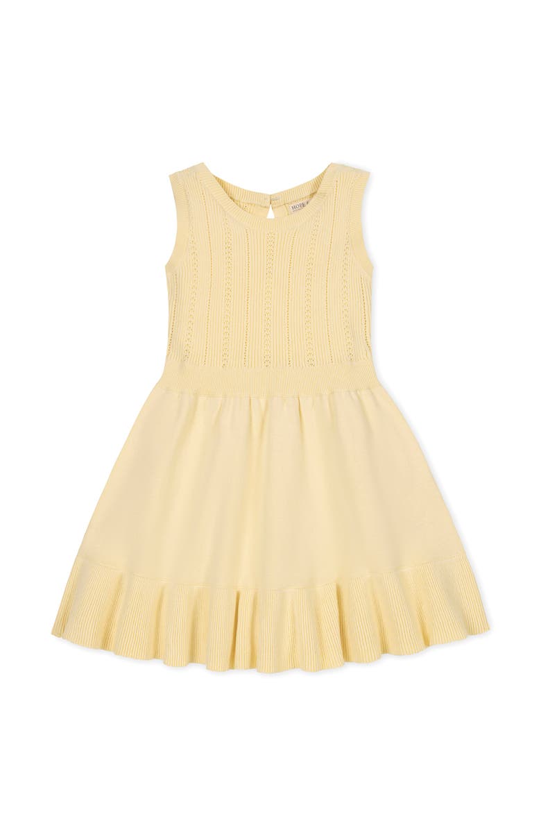 Hope & Henry Kids' Organic Flounce Hem Tank Sweater Dress, Main, color, Pale Yellow