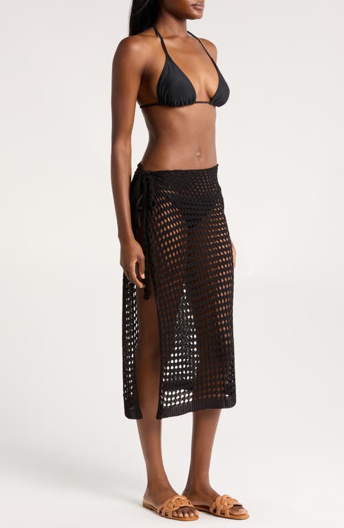 Nordstrom Open Stitch Cover-up Skirt In Black