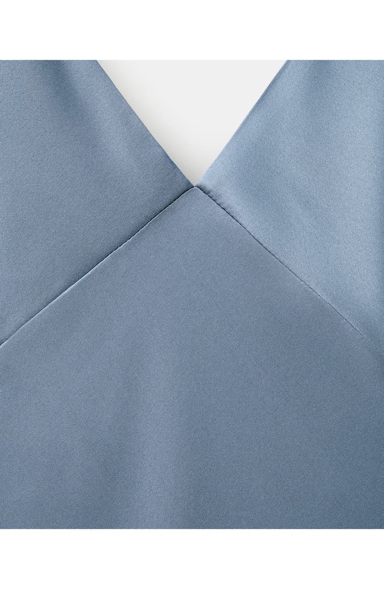 MANGO Stretch Silk Nightgown, Alternate, color, Blue