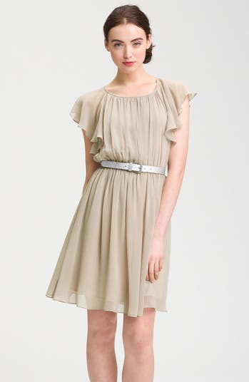 Calvin Klein Butterfly Sleeve Pleated Chiffon Dress | Nordstrom Calvin Klein Butterfly Sleeve Pleated Chiffon Dress | Nordstrom