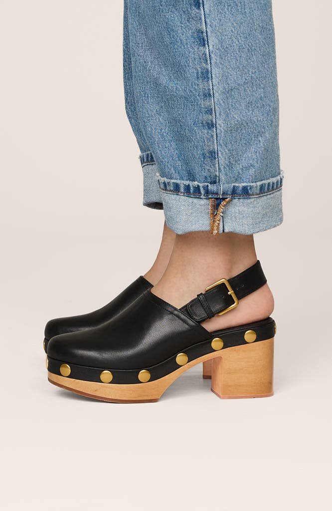 Jori Slingback Platform Studded Clog, Alternate, color, Black
