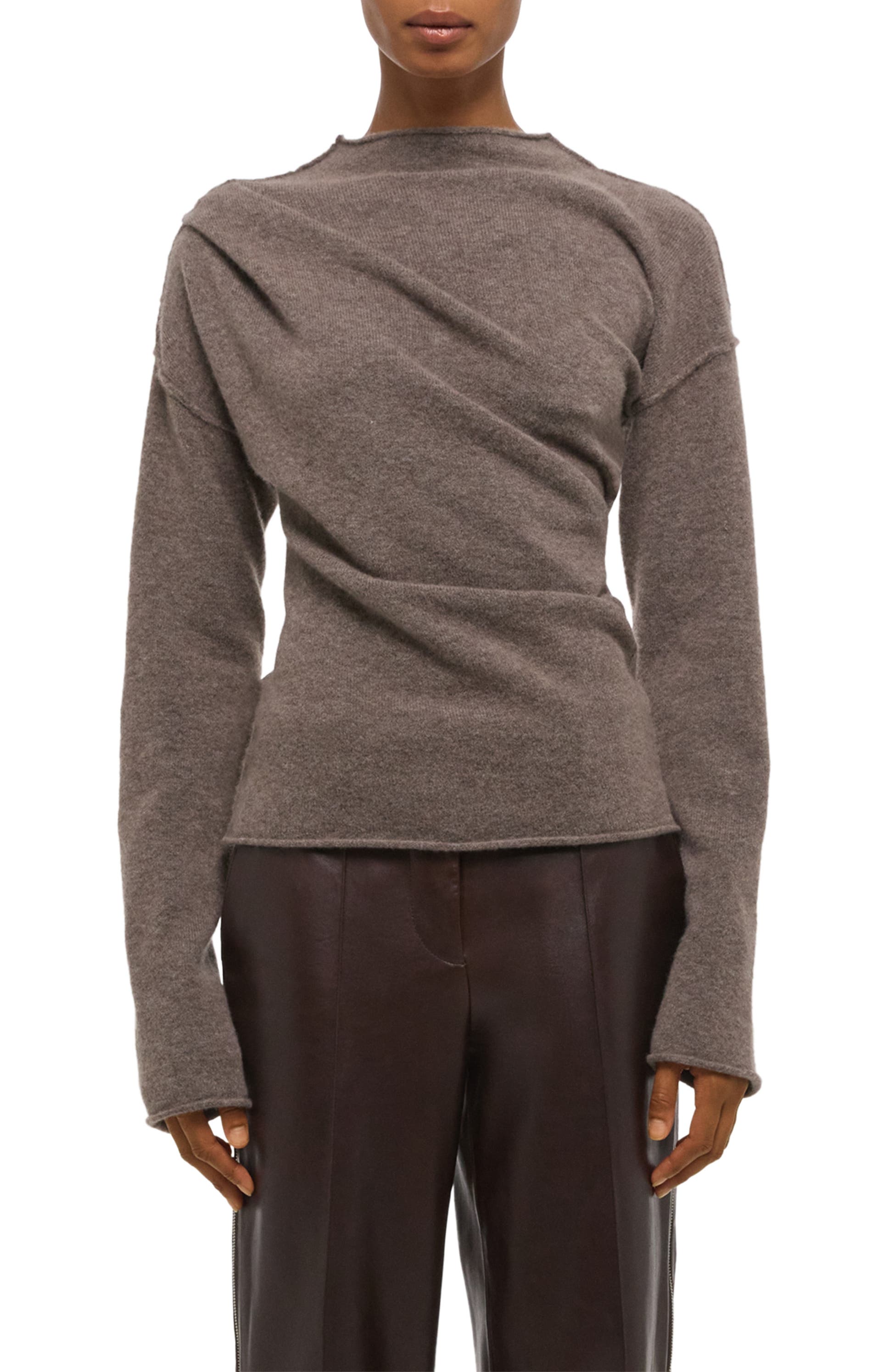 Helmut Lang Funnel Neck Sweater, Main, color, 