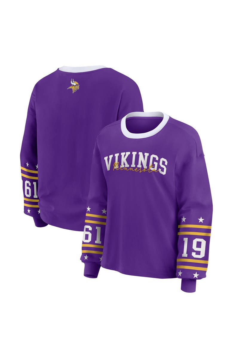 WEAR by Erin Andrews Women's WEAR by Erin Andrews Purple Minnesota Vikings Plus Size Sport Long-Sleeve T-Shirt, Main, color, Purple