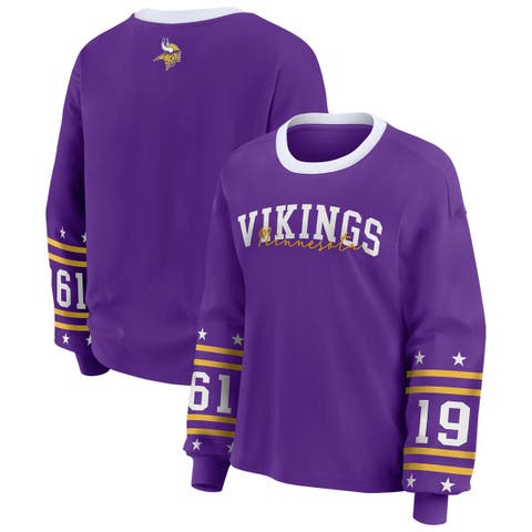 Women's WEAR by Erin Andrews Purple Minnesota Vikings Plus Size Sport Long-Sleeve T-Shirt