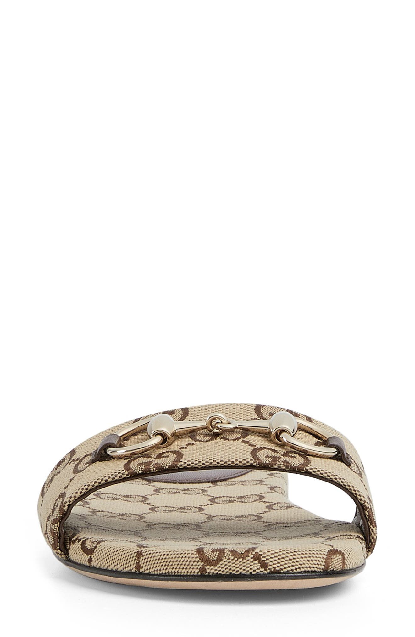 Gucci Siaga Horsebit Slide Sandal, Alternate, color, Camel Ebony/New Acer