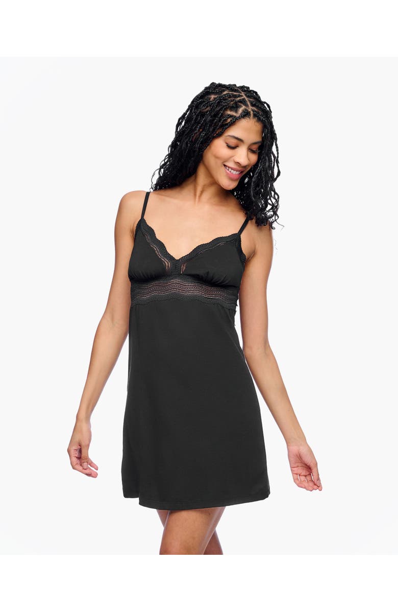 Cosabella Dolce Cotton Cup Babydoll, Main, color, Black