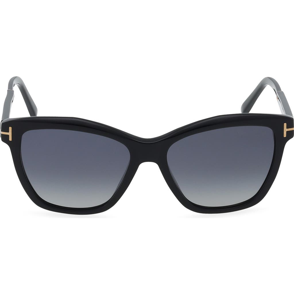 Tom Ford Lucia 54mm Polarized Square Sunglasses In Black