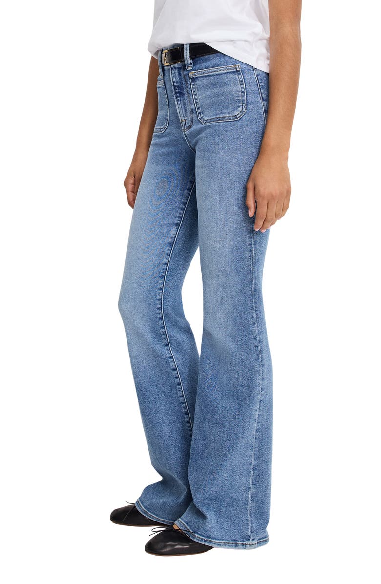 Good American Good Legs Patch Pocket High Waist Flare Jeans, Alternate, color, Indigo1149