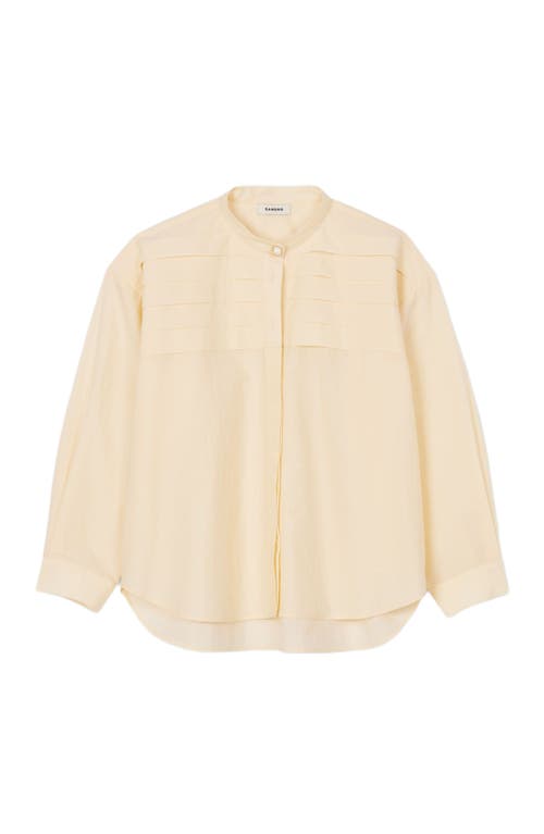 Sandro Frill Detail Blouse In Ecru