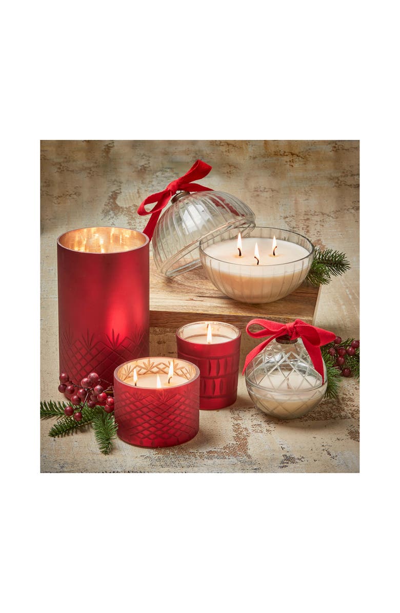 tag Chai Spice Vanilla Scented Candle Jar Red Wax Christmas Decor, Alternate, color, Red