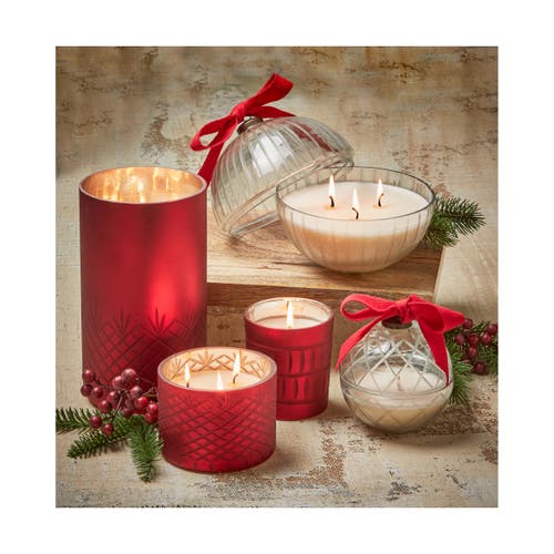 Tag Chai Spice Vanilla Scented Candle Jar Red Wax Christmas Decor In Red