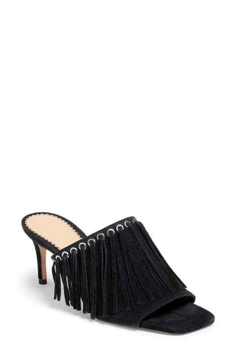 Sabrina Fringe Slide Sandal (Women)