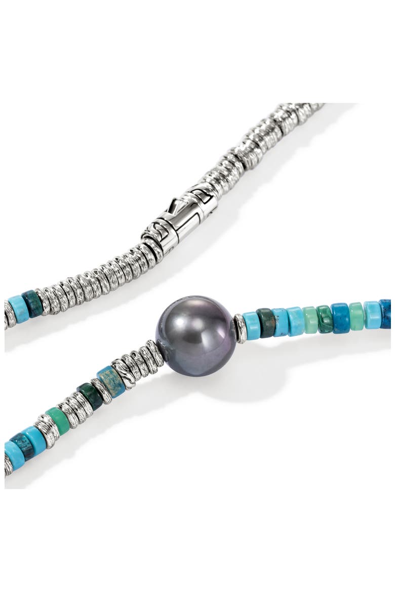 Heishi Freshwater Pearl & Bead Necklace, Alternate, color, SILVER/ TURQUOISE