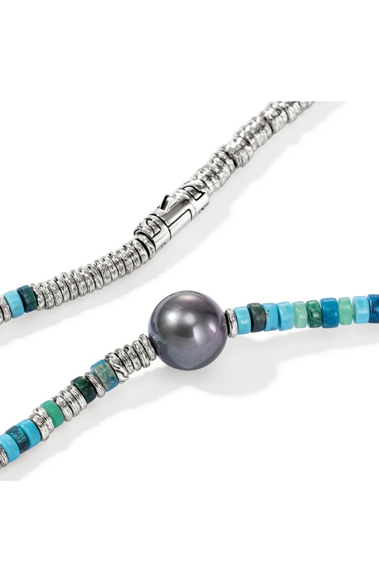 John Hardy Heishi Freshwater Pearl & Bead Necklace, Alternate, color, Silver/ Turquoise