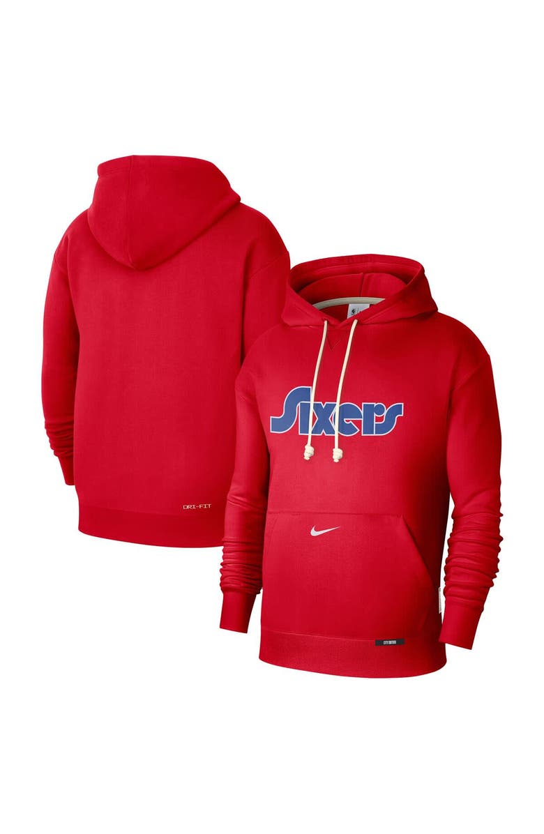 Nike Men's Nike Red Philadelphia 76ers 2024/25 City Edition Courtside Standard Issue Pullover Hoodie, Main, color, 