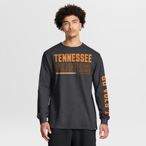 Men's Fanatics Charcoal Tennessee Volunteers Quad Fuel The Fire Long Sleeve T-Shirt