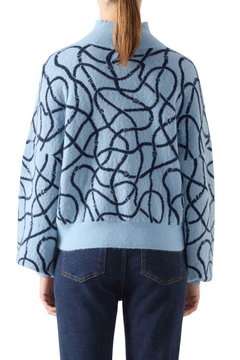 Willa Fluffy Mock Neck Sweater, Alternate, color, BLUE