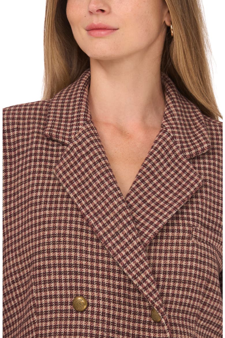 Plaid Double Breasted Blazer, Alternate, color, SESAME