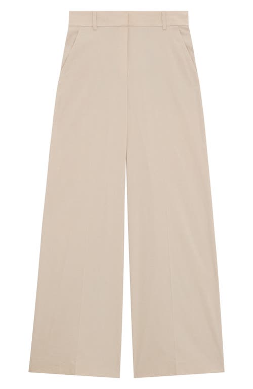 Theory High Waist Wide Leg Trousers In Straw