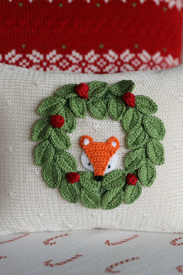 Peekaboo Fox Mini Pillow, Alternate, color, Ivory