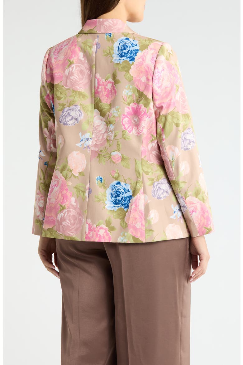 Print Sateen Blazer, Alternate, color, TAUPE MULTI