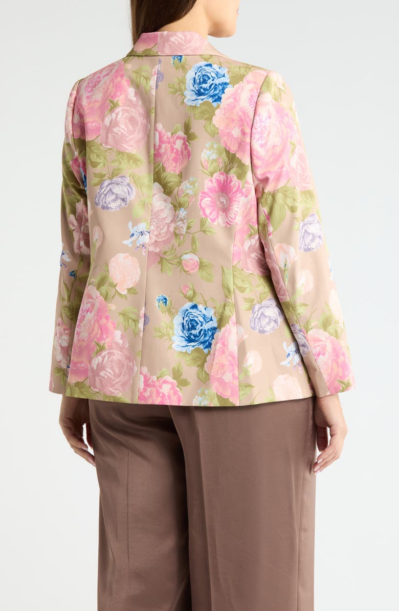 Tahari ASL Print Sateen Blazer, Alternate, color, Taupe Multi