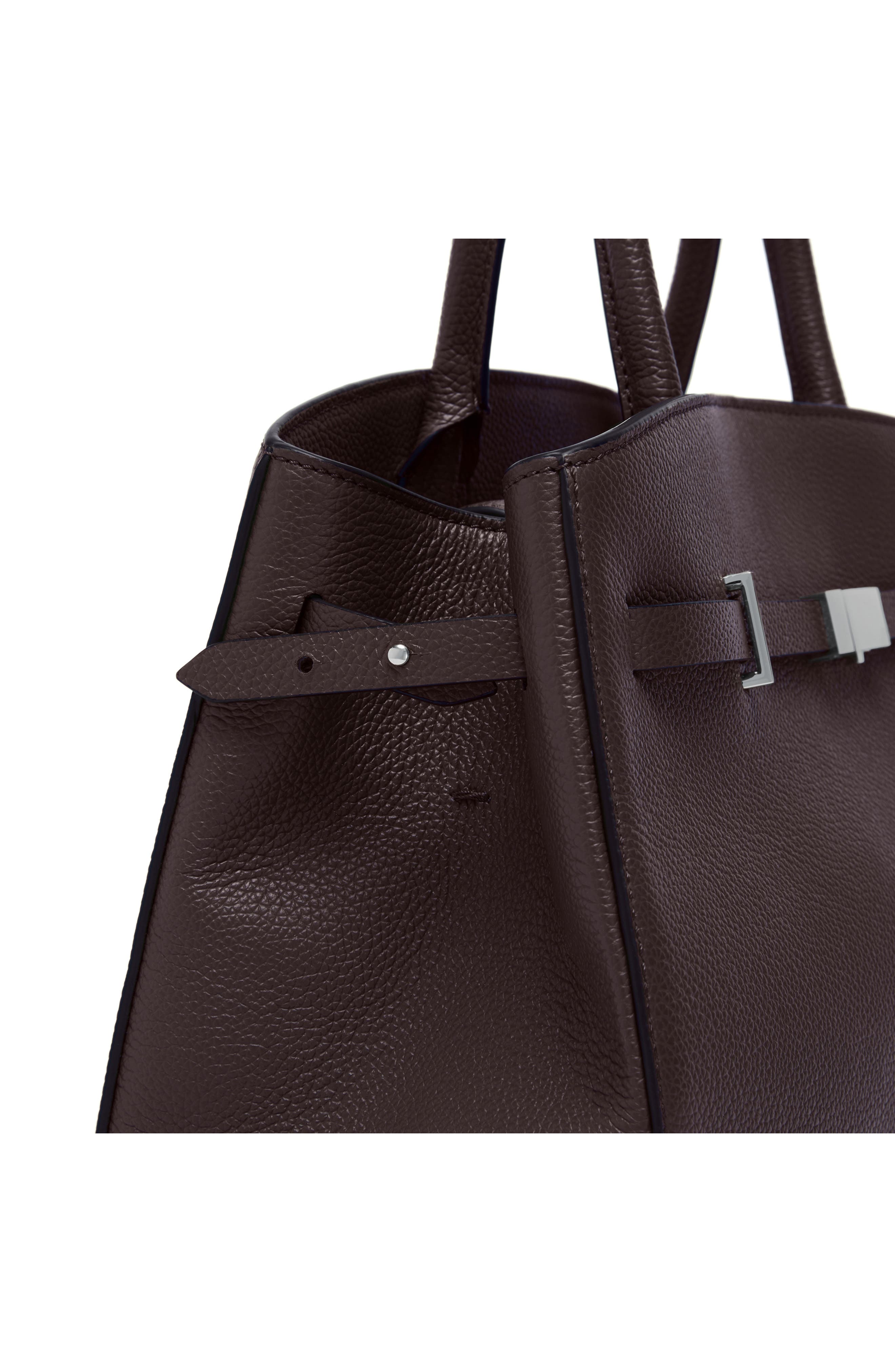 The Midi Hudson Leather Tote, Alternate, color, BORDEAUX