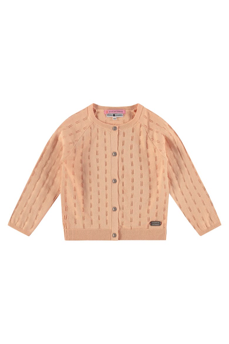Pointelle Cardigan, Main, color, Salmon