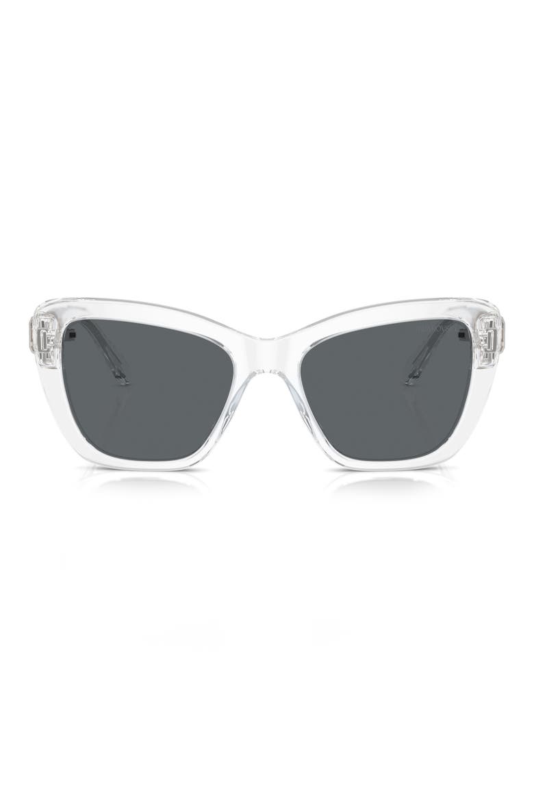 55mm Cat Eye Sunglasses, Main, color, CRYSTAL