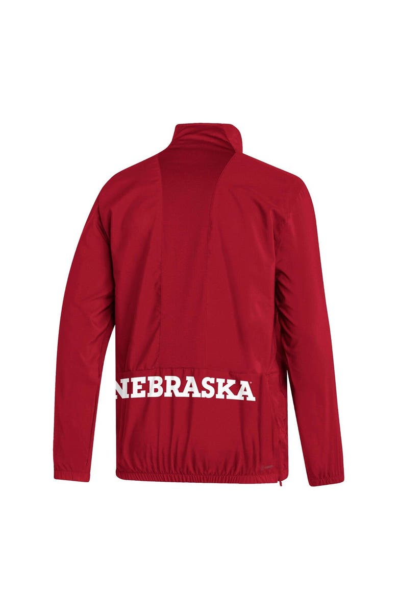 adidas Men's adidas Scarlet Nebraska Huskers AEROREADY Half-Zip Jacket, Alternate, color, Scarlet