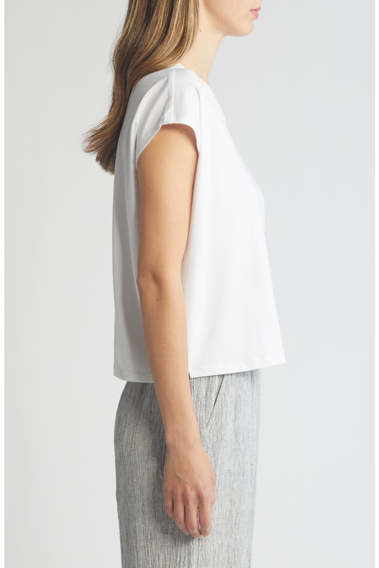 Cap Sleeve Crop T-Shirt, Alternate, color, WHITE