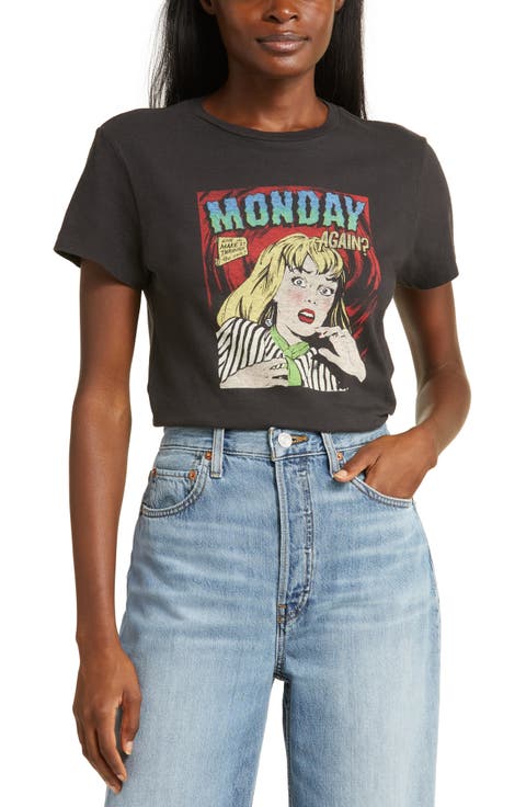 Monday Again Cotton Graphic T-Shirt