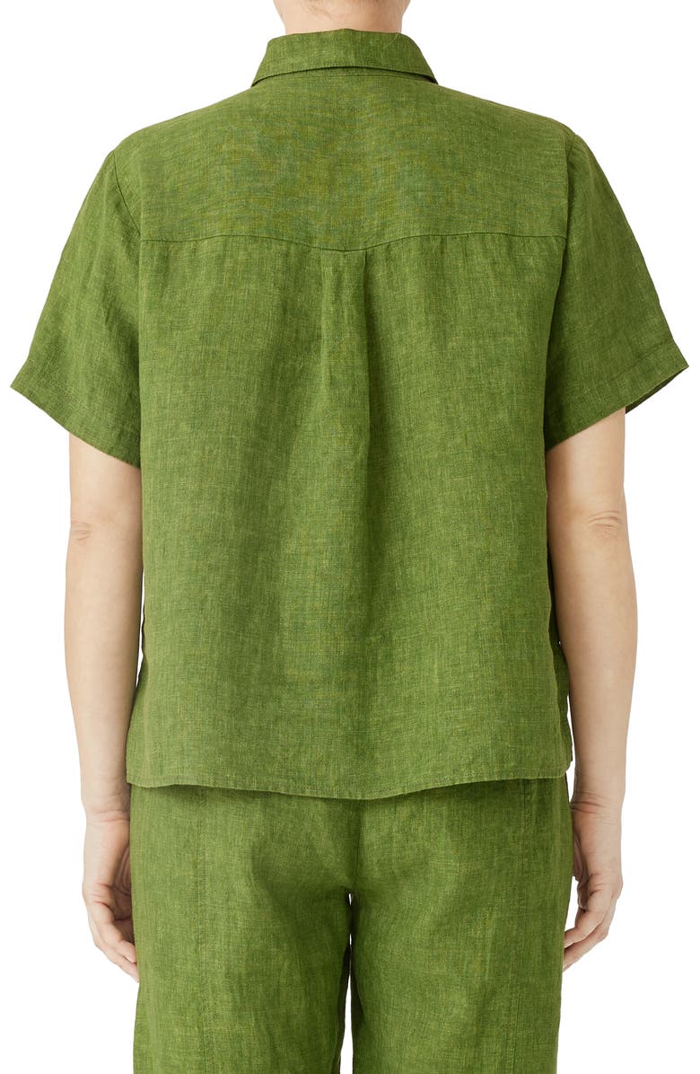 Eileen Fisher Classic Collar Organic Linen Button-Up Shirt, Alternate, color,