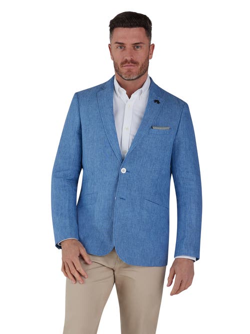 Raging Bull Linen Blazer In Blue