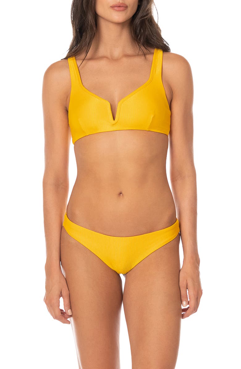 Maaji Sunbeam Sorbet Iconic Reversible Bikini Bottoms, Alternate, color, Yellow