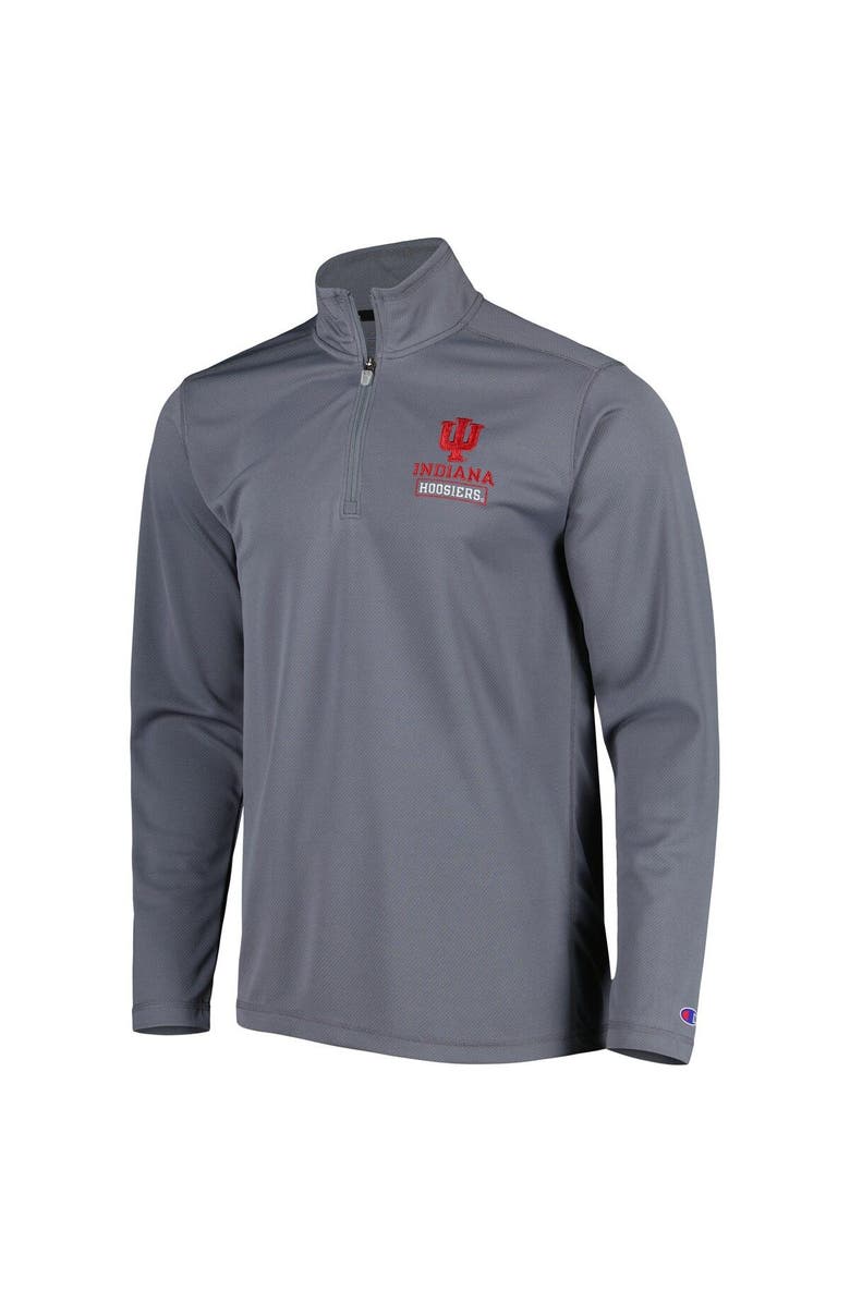 Champion Men's Champion Gray Indiana Hoosiers Textured Quarter-Zip Jacket, Alternate, color, 