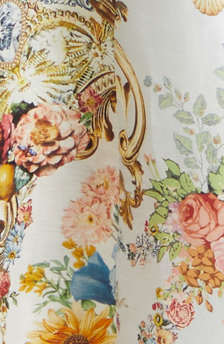 Camilla Seville Sweetheart Corset Linen & Silk Twill Fit & Flare Dress, Alternate, color, Seville Sweetheart