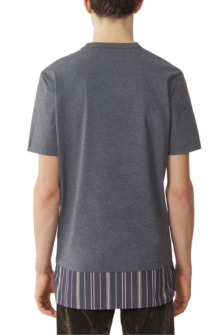 Layered T-Shirt In Cotton, Alternate, color, Charcoal