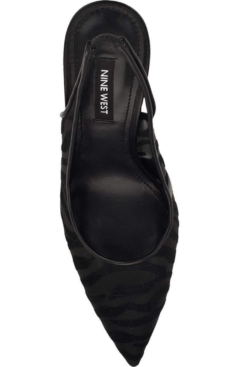 Nine West Feather Pointed Toe Slingback Pump, Alternate, color, Black