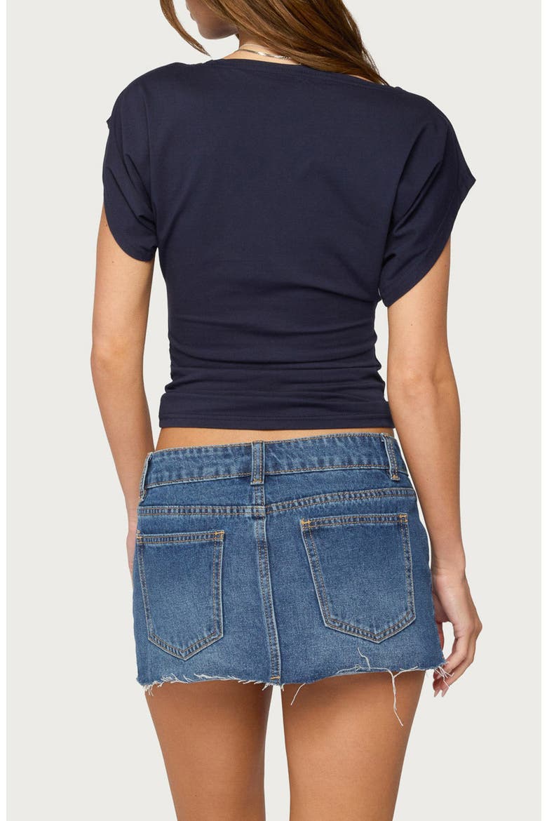 Katy Boat Neck Ruched Top, Alternate, color, NAVY