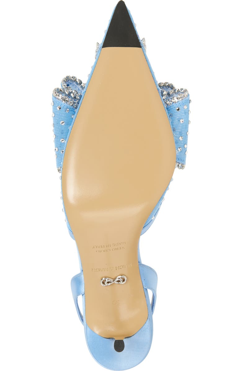 Mach & Mach Le Cadeau Bow Pointed Toe Slingback Pump, Alternate, color, Sky Blue