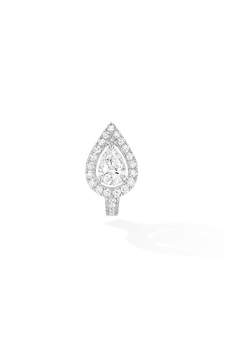 My Twin Diamond Single Clip-On Earring, Alternate, color, WHITE GOLD
